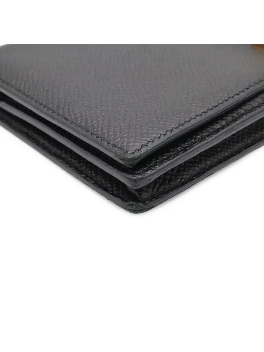 Hermes Bearn Soufflet Wallet Bifold Veau Epsom Black Gold